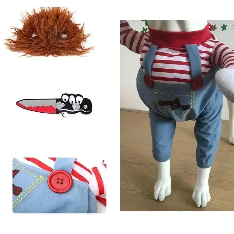Funny Halloween Dog Costume For Small Medium Dogs Cats Adjustable Puppy Cosplay Party French Bulldog Chihuahua Pet Clothing